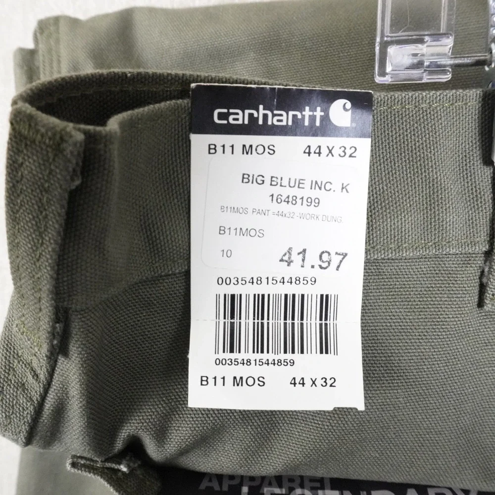 Carhartt B11 MOS Washed-Duck Work Dungaree Pant 44x32 Original Fit Straight Leg